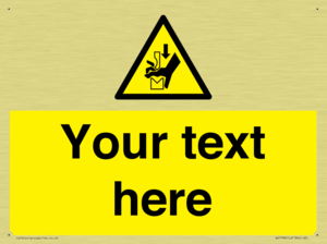 Custom warning hand crushing between press brake tool